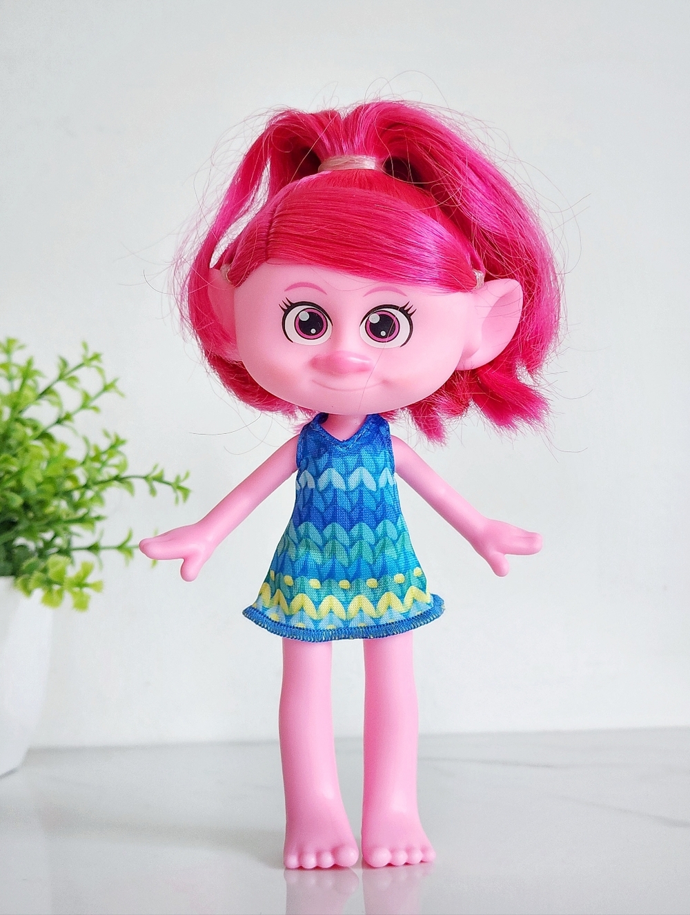 🌼 DreamWorks Trolls Poppy Doll 7” Mattel 2022 Figure Classic ~ Blue Pink hair